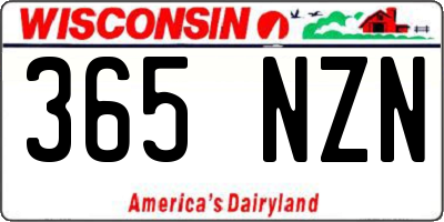 WI license plate 365NZN