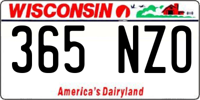 WI license plate 365NZO