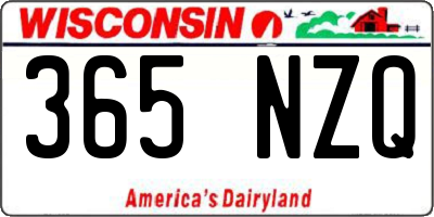 WI license plate 365NZQ