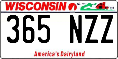 WI license plate 365NZZ