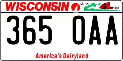 WI license plate 365OAA