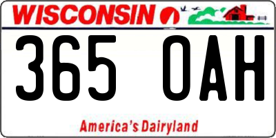 WI license plate 365OAH