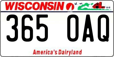 WI license plate 365OAQ