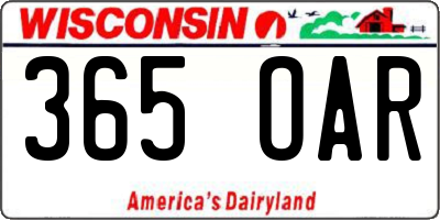 WI license plate 365OAR