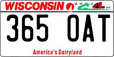 WI license plate 365OAT