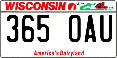 WI license plate 365OAU