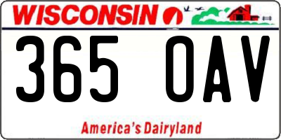 WI license plate 365OAV