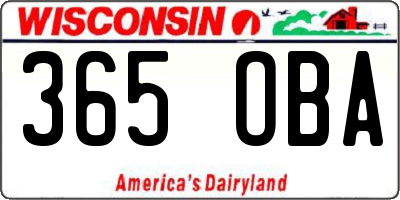 WI license plate 365OBA