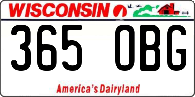 WI license plate 365OBG