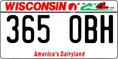 WI license plate 365OBH