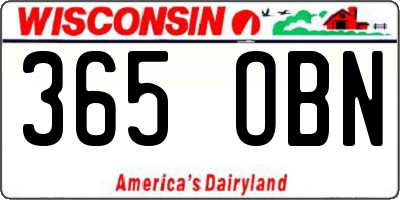 WI license plate 365OBN