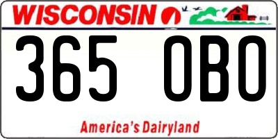 WI license plate 365OBO