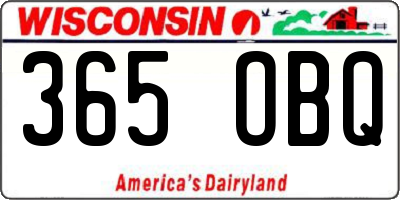 WI license plate 365OBQ