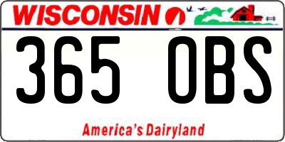 WI license plate 365OBS