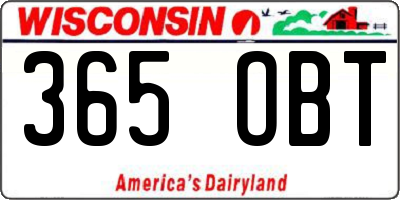 WI license plate 365OBT