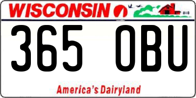 WI license plate 365OBU