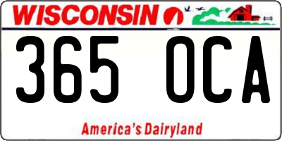 WI license plate 365OCA