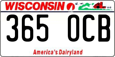 WI license plate 365OCB