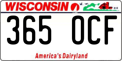 WI license plate 365OCF
