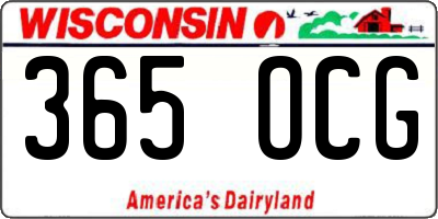 WI license plate 365OCG
