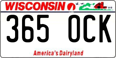 WI license plate 365OCK