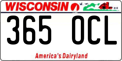WI license plate 365OCL