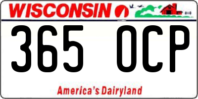 WI license plate 365OCP