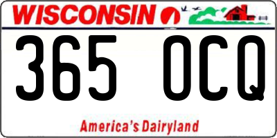 WI license plate 365OCQ