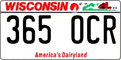 WI license plate 365OCR