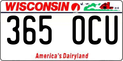 WI license plate 365OCU
