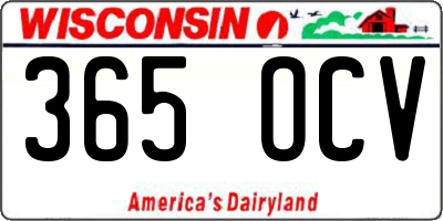 WI license plate 365OCV