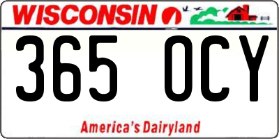 WI license plate 365OCY