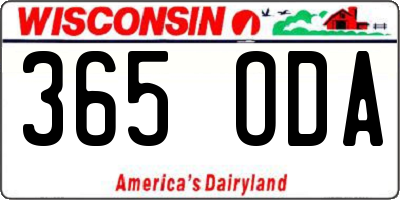 WI license plate 365ODA