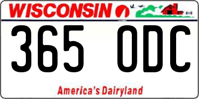 WI license plate 365ODC