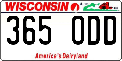 WI license plate 365ODD