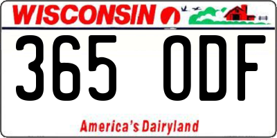 WI license plate 365ODF