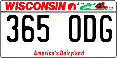 WI license plate 365ODG
