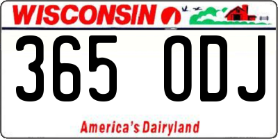 WI license plate 365ODJ