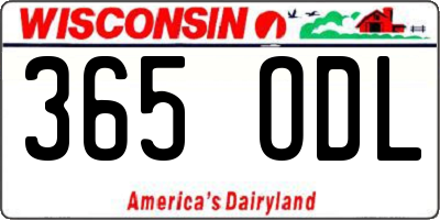 WI license plate 365ODL