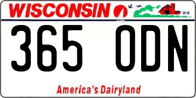 WI license plate 365ODN