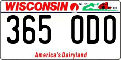 WI license plate 365ODO