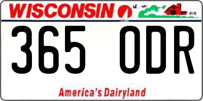 WI license plate 365ODR