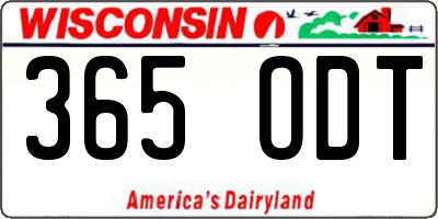 WI license plate 365ODT