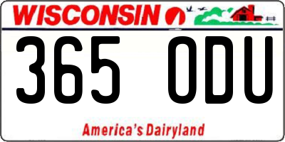 WI license plate 365ODU