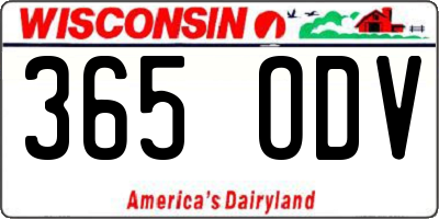 WI license plate 365ODV