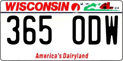 WI license plate 365ODW