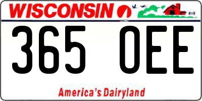 WI license plate 365OEE