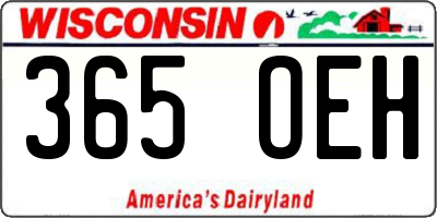 WI license plate 365OEH