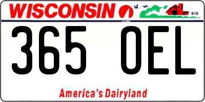 WI license plate 365OEL