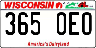 WI license plate 365OEO